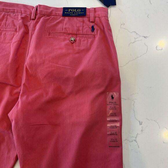 NWT Polo Ralph Lauren Classic Chino Pant 33x32 Salmon Preppy Classic Timeless - Picture 11 of 11